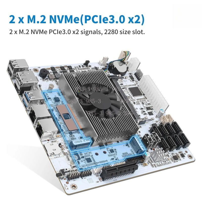 لوحة أم بيضاء صغيرة الحجم M11  - مراجعة Mini Itx Dual 2.5G Nas Motherboard وسعره